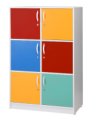 ARMÁRIO ALTO 6 PORTAS COLORIDAS EM MDF FECHADO (MARCA: MA - MODELO: AR6)